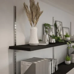 Twin Slot Shelving Kit - 1600mm Krome Twinslot And 120mm Brackets - Chrome Effect -Livora Home Shop 12888689 9344843283658591