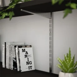 Twin Slot Shelving Kit - 1600mm Krome Twinslot And 120mm Brackets - Chrome Effect -Livora Home Shop 12888689 9434843283631975