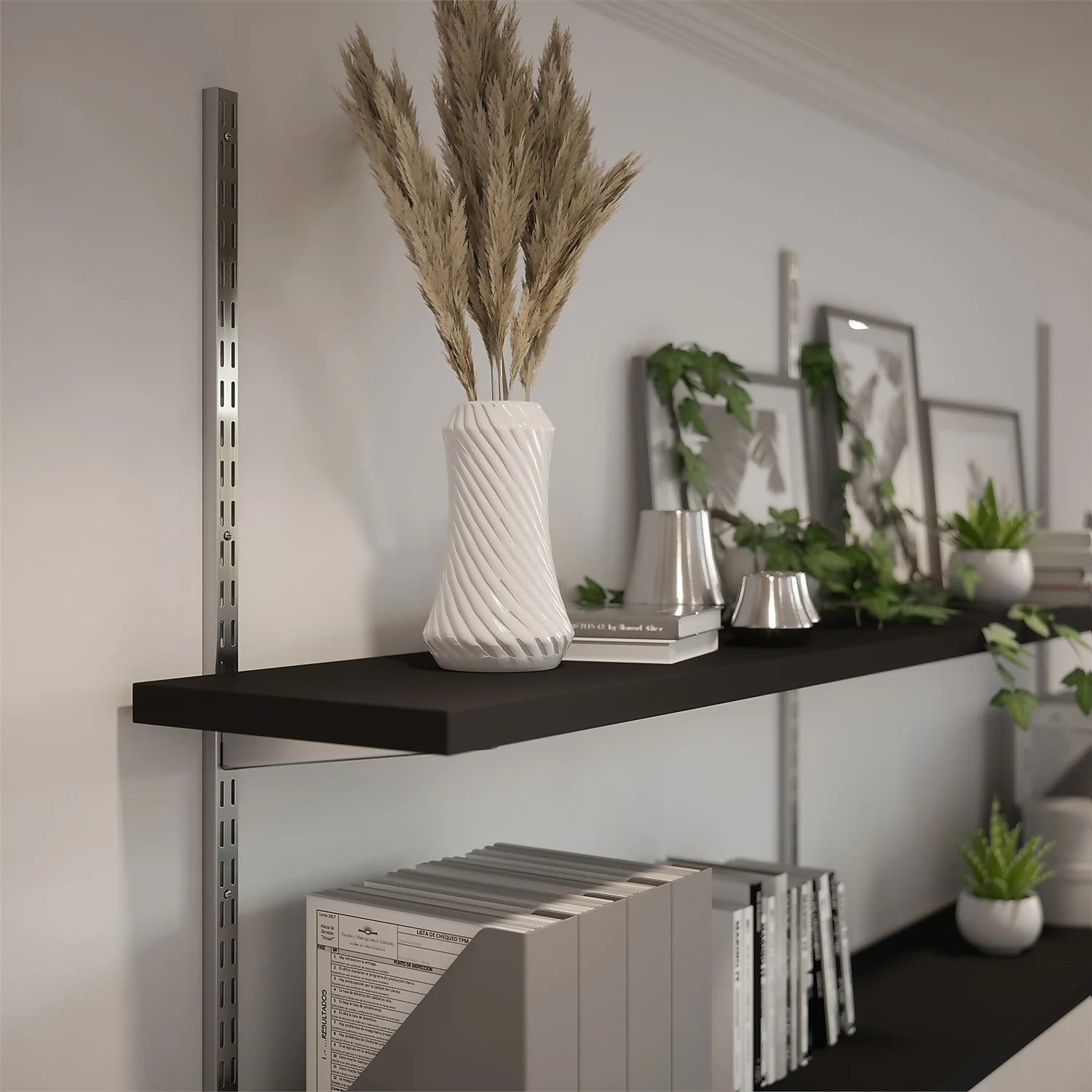 Twin Slot Shelving Kit - 1219mm Krome Twinslot And 120mm Brackets - Chrome Effect 6 Twin Slot Shelving Kit - 1219mm Krome Twinslot And 120mm Brackets - Chrome Effect - Image 4