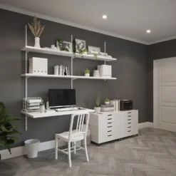 Anti-bacterial Twin Slot Shelving Kit - 1981mm White Twinslot And 320mm Brackets - White -Livora Home Shop 12889038 2554849582824321