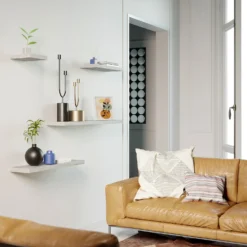 Flexi Storage Decorative Shelving Floating Shelf Grey Oak 250x38x250mm -Livora Home Shop 12889892 1124885493028198