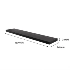 Flexi Storage Decorative Shelving Floating Shelf Black Oak 1200x38x240mm -Livora Home Shop 12889901 1154976219149113