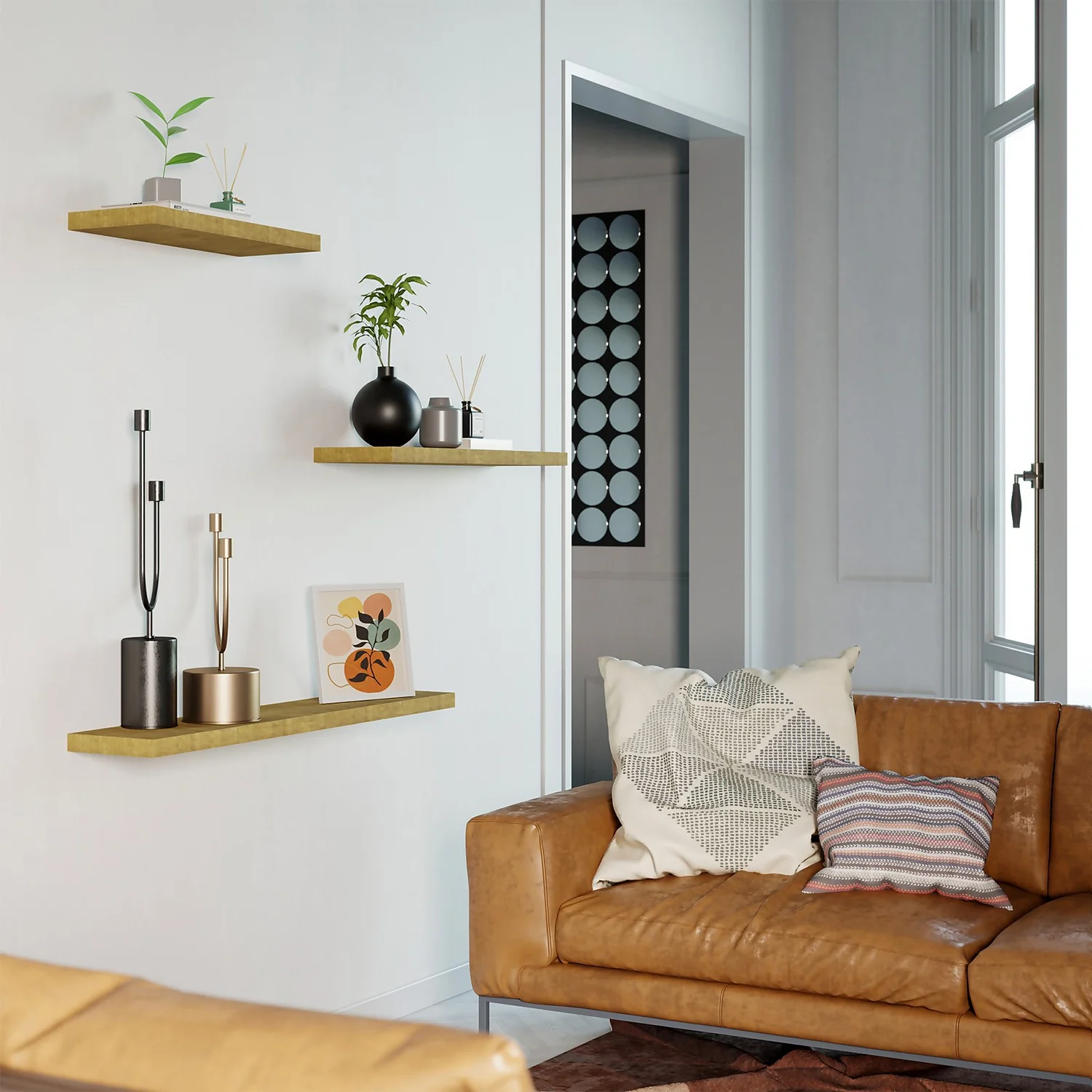 Flexi Storage Decorative Shelving Floating Shelf Mango Oak 1200x38x240mm 4 Flexi Storage Decorative Shelving Floating Shelf Mango Oak 1200x38x240mm - Image 2