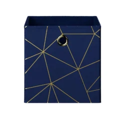 Clever Cube Velvet Geometric Insert - Navy & Gold -Livora Home Shop 12932950 1274887876612456