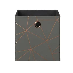 Clever Cube Velvet Geometric Insert - Grey & Rose Gold -Livora Home Shop 12932953 1544887876394671