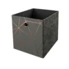 Clever Cube Velvet Geometric Insert - Grey & Rose Gold -Livora Home Shop 12932953 9474887876356994