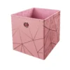 Clever Cube Velvet Geometric Insert - Pink & Rose Gold -Livora Home Shop 12932960 1894887876770016