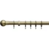 Extendable Ball Finial Curtain Pole - Antique Brass - 1.7-3m (25/28mm) -Livora Home Shop 13033444 2004857384384276