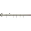 Extendable Ball Finial Curtain Pole - Satin Steel - 1.7-3m (25/28mm) 1 Extendable Ball Finial Curtain Pole - Satin Steel - 1.7-3m (25/28mm) -Livora Home Shop 13033446 4434857384386643