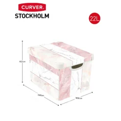 Curver Stockholm Mixed Marble Deco Storage Box - Pink & White 22L 11 Curver Stockholm Mixed Marble Deco Storage Box - Pink & White 22L -Livora Home Shop 13148481 2094896660314901