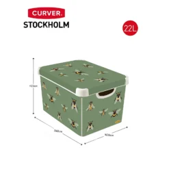 Curver Stockholm Bees Deco Storage Box - Green - 22L -Livora Home Shop 13169626 1944898511856227
