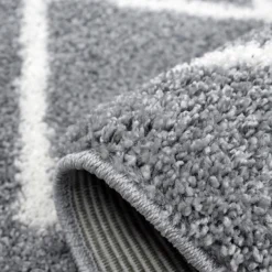 Deluxe Berber Shaggy Rug - Light Grey & White - 120x160cm -Livora Home Shop 13528461 2264941738581298