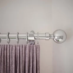 Rothley Baroque 25mm Solid Orb Curtain Pole Finials (Pair) - Polished Silver -Livora Home Shop 13712251 1394976258673108