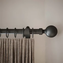 Rothley Baroque 25mm Solid Orb Curtain Pole Finials (Pair) - Matt Black -Livora Home Shop 13712252 1844976258498760