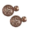 Rothley Baroque 25mm Pattern Orb Curtain Pole Finials (Pair) - Antique Copper -Livora Home Shop 13712253 1314976257916121