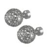 Rothley Baroque 25mm Pattern Orb Curtain Pole Finials (Pair) - Brushed Silver -Livora Home Shop 13712254 1424976258092404