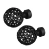Rothley Baroque 25mm Pattern Orb Curtain Pole Finials (Pair) - Matt Black 1 Rothley Baroque 25mm Pattern Orb Curtain Pole Finials (Pair) - Matt Black -Livora Home Shop 13712257 2694976258236284