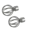 Rothley Baroque 25mm Cage Orb Curtain Pole Finials (Pair) - Brushed Silver -Livora Home Shop 13712259 1944976257751244