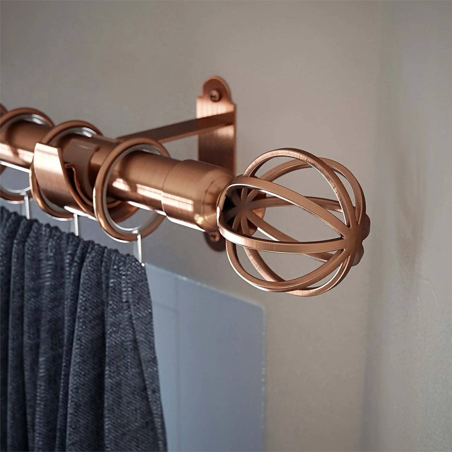 Rothley Baroque 25mm Cage Orb Curtain Pole Finials (Pair) - Antique Copper 4 Rothley Baroque 25mm Cage Orb Curtain Pole Finials (Pair) - Antique Copper - Image 2