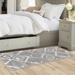 Deluxe Berber Shaggy Runner - Grey & White - 180x67cm 8 Deluxe Berber Shaggy Runner - Grey & White - 180x67cm -Livora Home Shop 13888989 1374988130978099