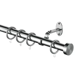 Extendable Curtain Pole With Crystal Finial - Steel -Livora Home Shop 13909293 2114987948506813