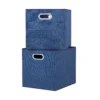 Clever Cube Fabric Insert - Set Of 2 - Steel Blue 2 Clever Cube Fabric Insert - Set Of 2 - Steel Blue -Livora Home Shop 13911397 4204981912809495
