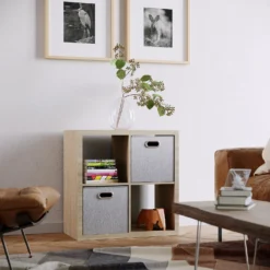 Clever Cube Fabric Insert - Set Of 2 - Woven Silver -Livora Home Shop 13911399 1194981913214882