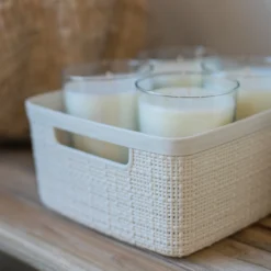 Curver Jute Small Recycled Storage Basket - 5L White -Livora Home Shop 13965909 9394995188077128
