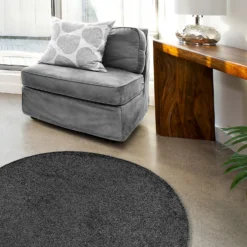 Relay Circular Rug - Dark Grey - 200cm -Livora Home Shop 14015854 1165052680281608