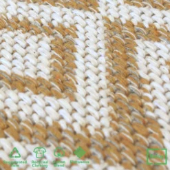 Recycled Cotton Tribal Rug - Ochre - 60x180cm 10 Recycled Cotton Tribal Rug - Ochre - 60x180cm -Livora Home Shop 14015877 7915006094445776