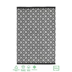Recycled Cotton Starburst Rug - Monochrome - 100x150cm