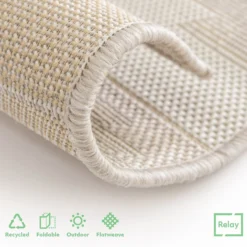 Recycled Diamond Rug - Natural - 200x290cm -Livora Home Shop 14015900 8905006094377751