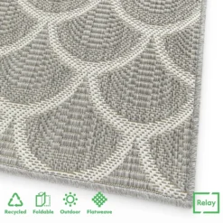 Relay Recycled Indoor/Outdoor Rug - Grey - 120x170cm -Livora Home Shop 14015911 1225006088445605