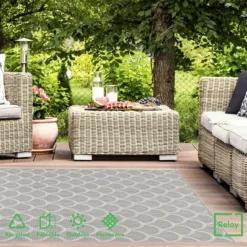 Relay Recycled Indoor/Outdoor Rug - Grey - 120x170cm -Livora Home Shop 14015911 1745006088282321