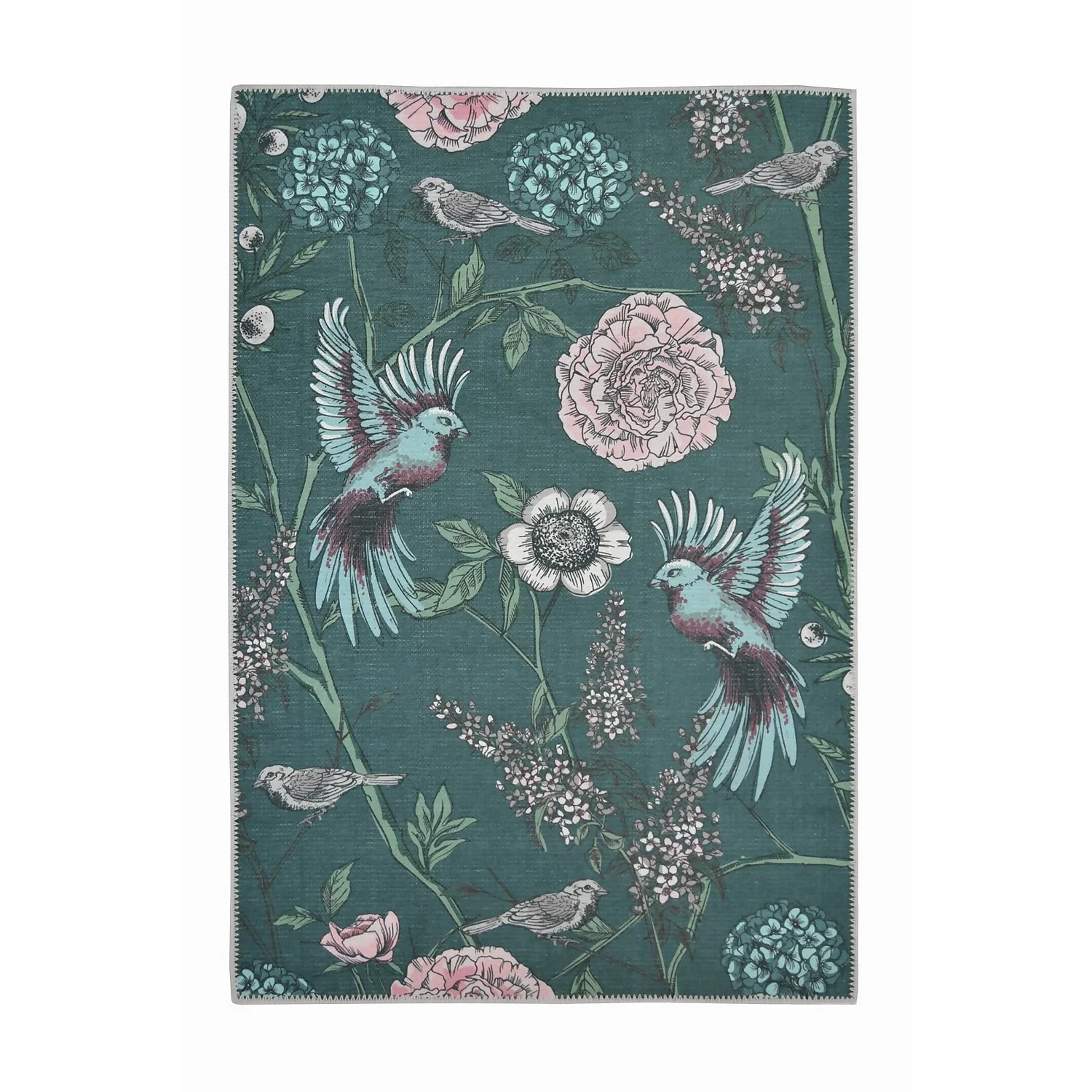 Opal Botanical Rug - Bottle Green - 100x150cm 3 Opal Botanical Rug - Bottle Green - 100x150cm
