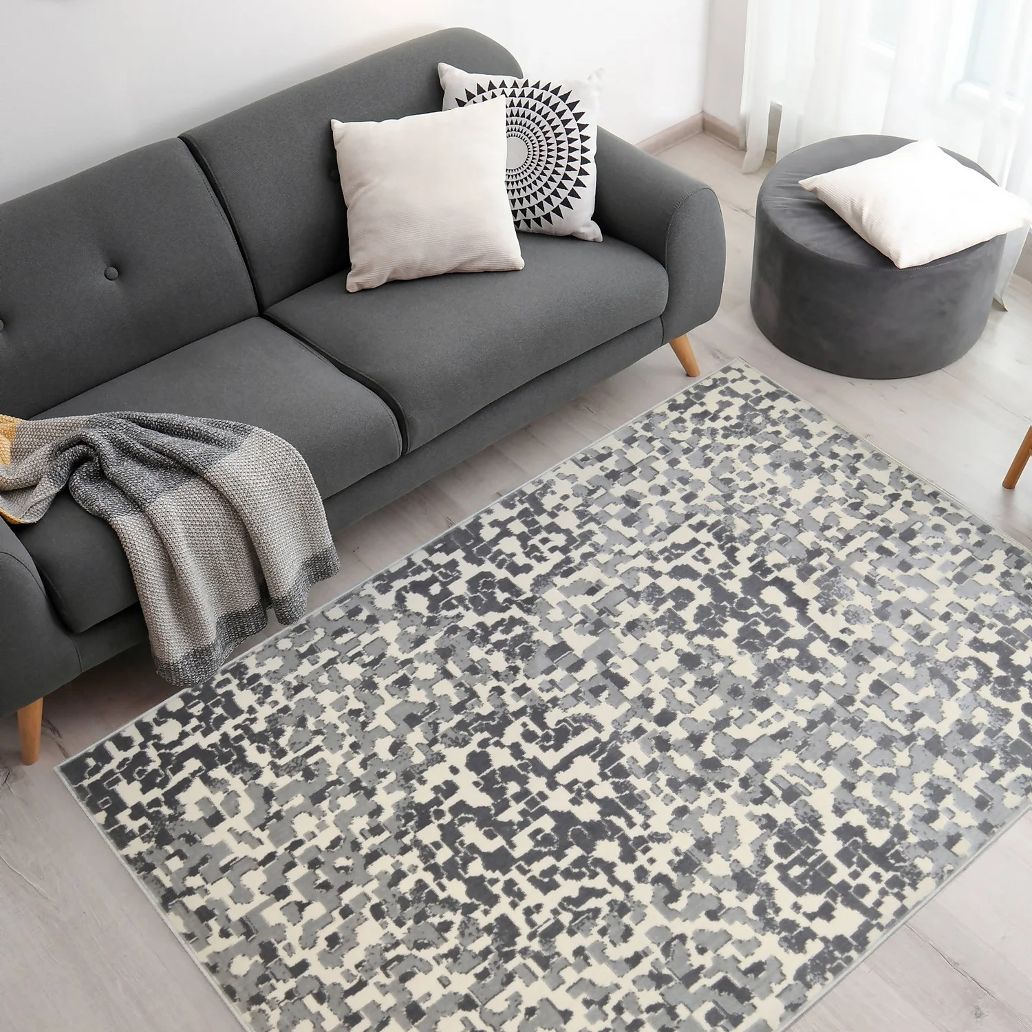 Abstract Pixels Rug - Grey - 160x230cm 4 Abstract Pixels Rug - Grey - 160x230cm - Image 2