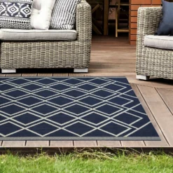 County Diamonds Indoor/Outdoor Rug - Navy - 160x230cm -Livora Home Shop 14016057 1025006086477683