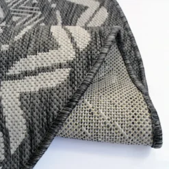 County Circle Indoor/Outdoor Rug - Grey - 133cm -Livora Home Shop 14016069 2135006085396066