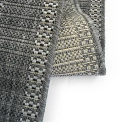 Denver Border Indoor/Outdoor Rug - Grey - 200x290cm -Livora Home Shop 14016079 1775006088223983