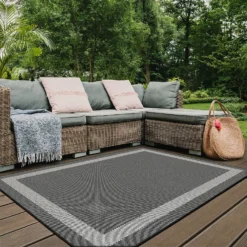 Duo Weave Indoor/Outdoor Rug - Charcoal - 160x230cm -Livora Home Shop 14016656 1815003718619404