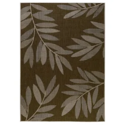 Duo Weave Indoor/Outdoor Rug - Leaves Beige - 160x230cm