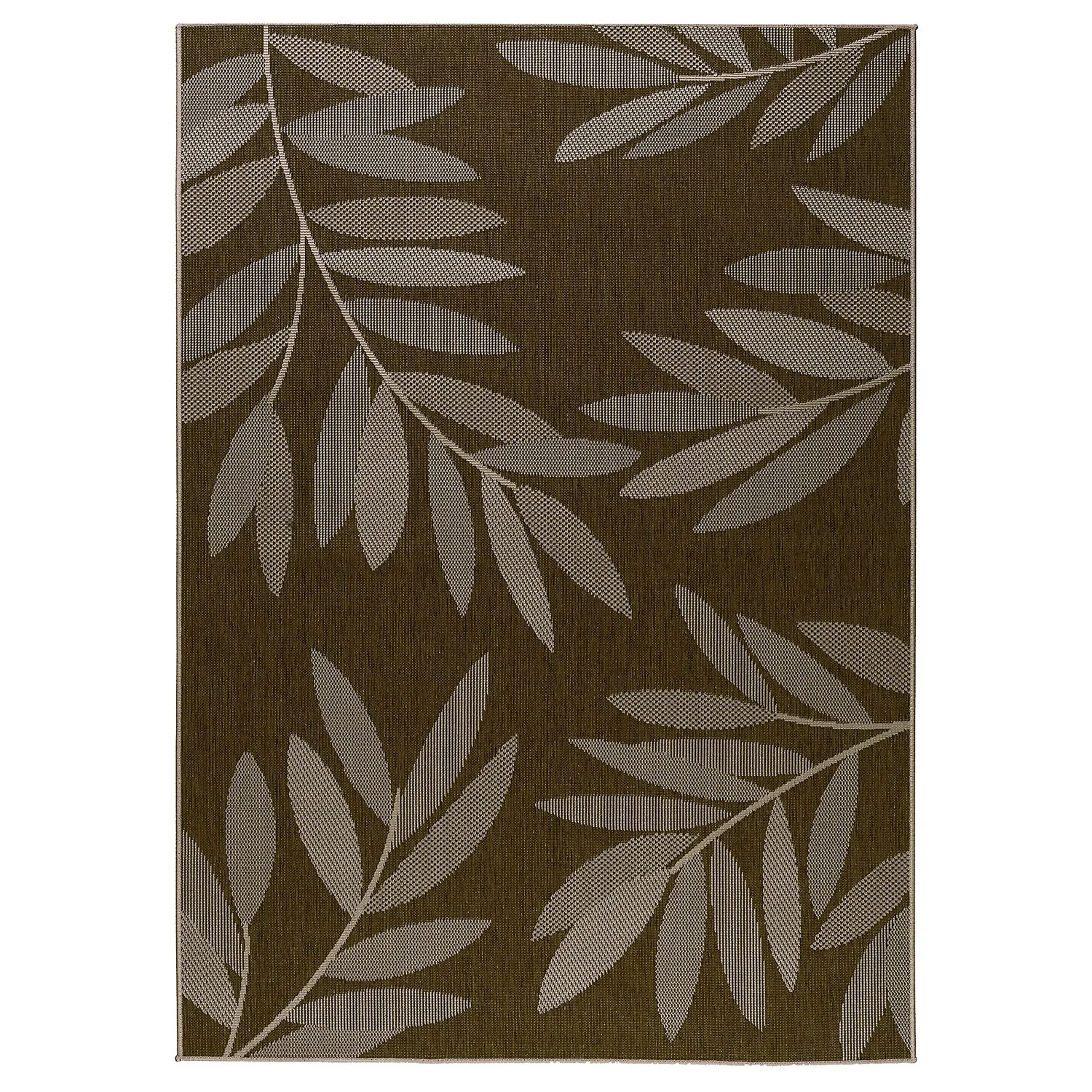 Duo Weave Indoor/Outdoor Rug - Leaves Beige - 160x230cm 3 Duo Weave Indoor/Outdoor Rug - Leaves Beige - 160x230cm