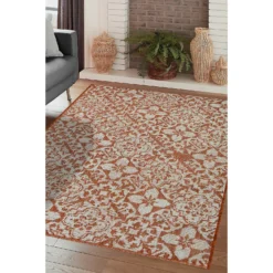 Indoor Outdoor Tile Rug - Terracotta - 133x190cm -Livora Home Shop 14758871 1035053510776342