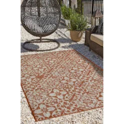 Indoor Outdoor Tile Rug - Terracotta - 133x190cm -Livora Home Shop 14758871 2065053510720950