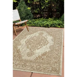 Indoor Outdoor Medallion Rug - Natural - 160x230cm -Livora Home Shop 14758904 2165053509745140