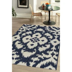 Indoor Outdoor Ikat Rug - Navy - 160x230cm -Livora Home Shop 14758907 6985053509599010